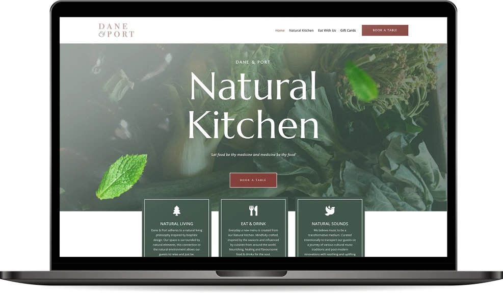 Dane And Port Website Mockup