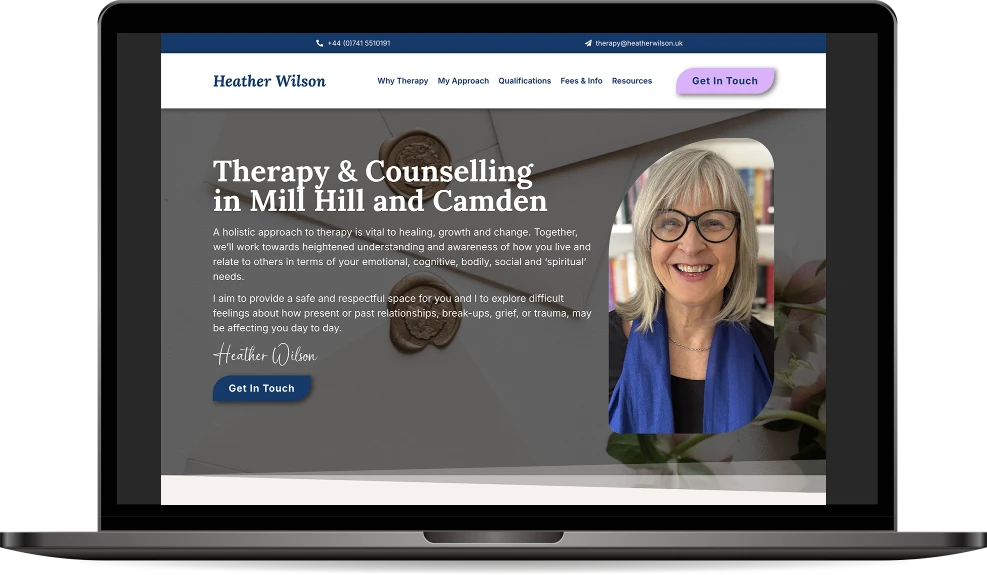 Heather Wilson Website Mockup