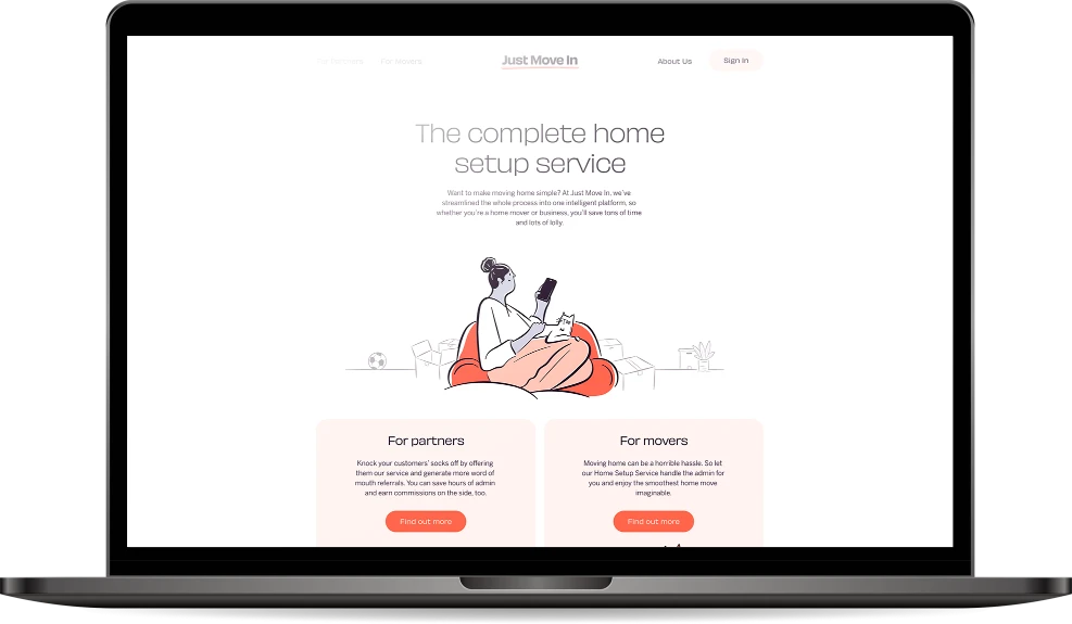 Just Move In Website Mockup